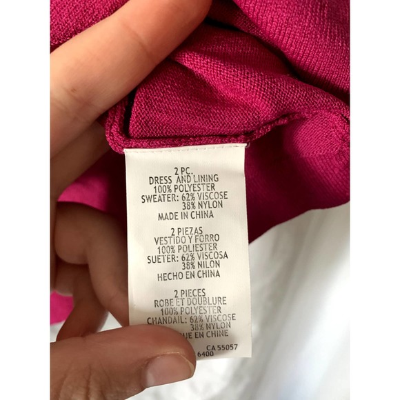 Helene Blake Cropped Cardigan Short Sleeve Sweater Sz 6 Fuchsia Pink - Picture 5 of 5